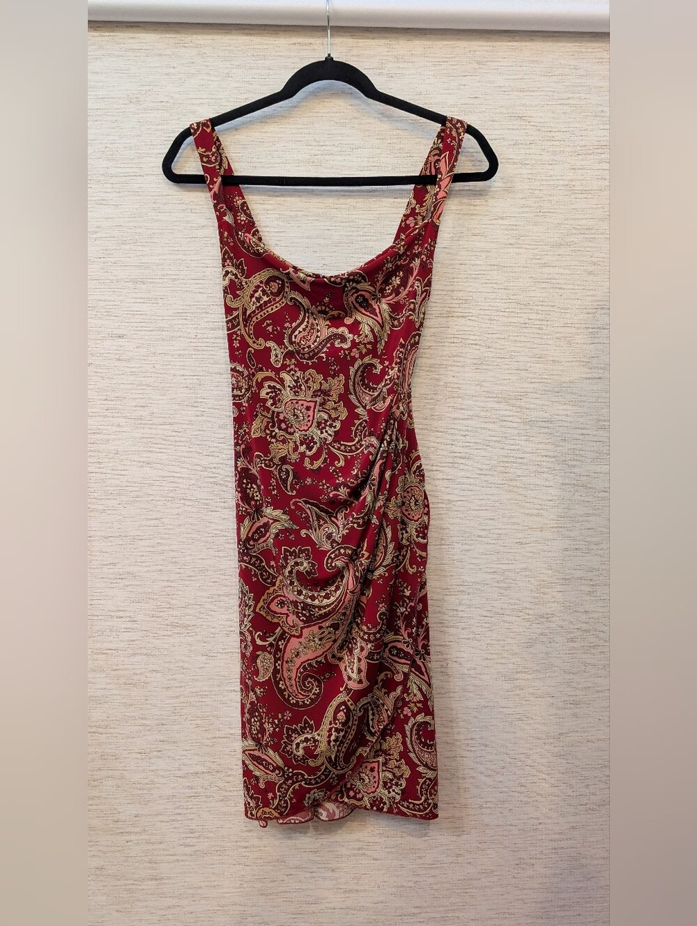 Vintage BCBGMAXAZRIA Red Paisley Dress
